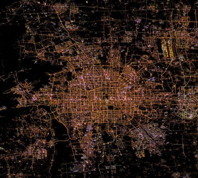 北京の微光画像（画像提供は持続可能な開発のビッグデータ国際研究センター）