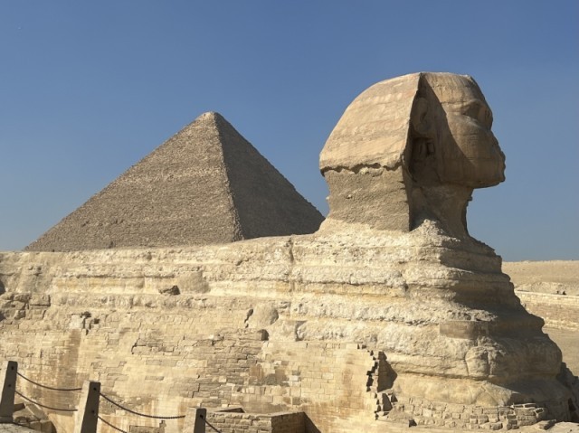 エジプトのスフィンクス像（2024年2月8日、撮影 闫彬）